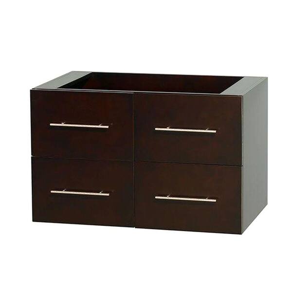 Wyndham Collection Centra 35 in. Vanity Cabinet Only in Espresso