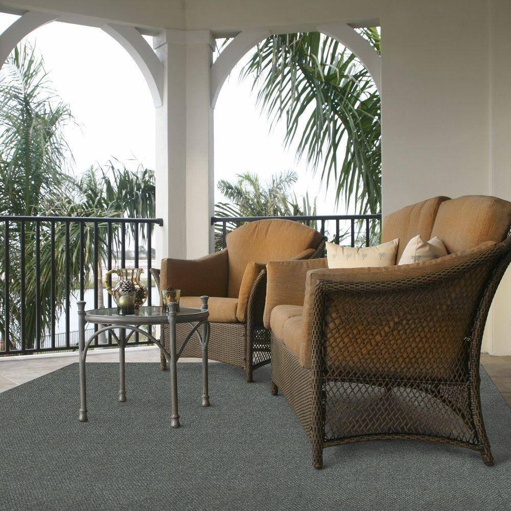 Indoor Outdoor Area Rug 6 ft. x 8 ft. Floor Mat Carpet Patio Entryway Gray NEW