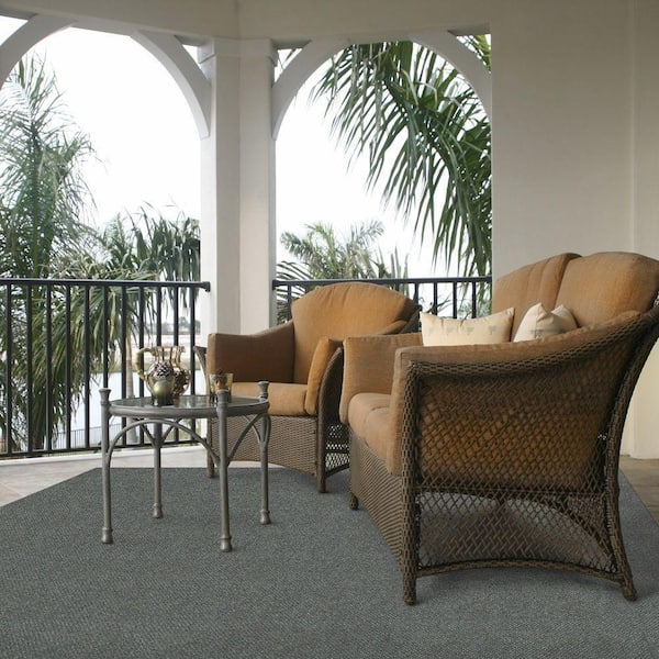 Foss Unbound Smoke Gray Ribbed 6 ft. x 8 ft. Indoor/Outdoor Area