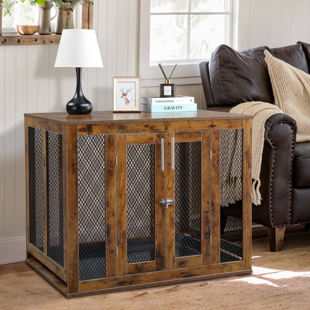 38.6 in. Brown Rectangle MDF End Table - thumbnail 9
