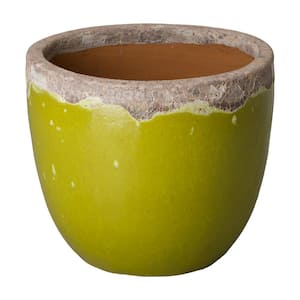 Largest 24 in. Lime Ceramic Reef Round Planter