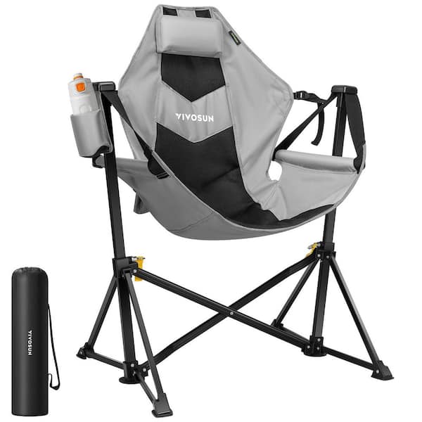 Portable Hammock Camping Chair with Headrest, Cup Holder, Carry Bag