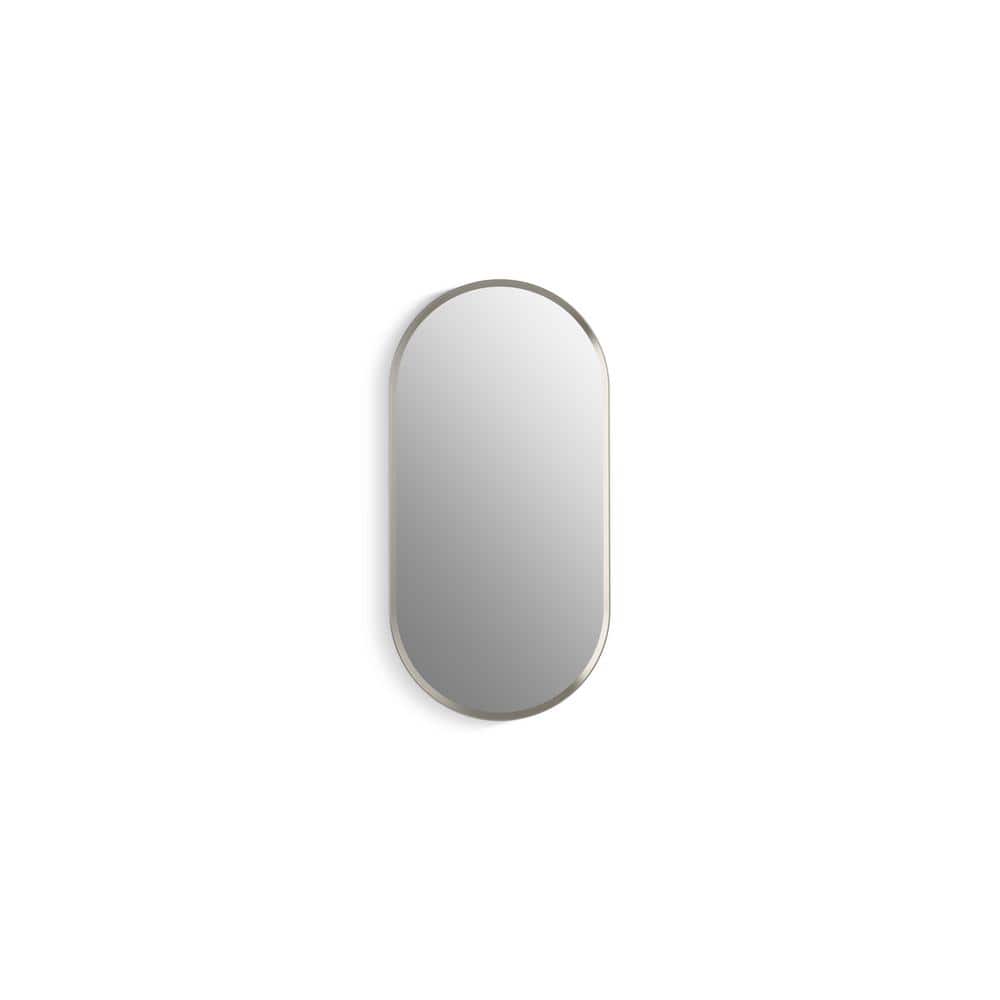 Brushed Nickel 30" x 15" Capsule Framed Medicine Cabinet