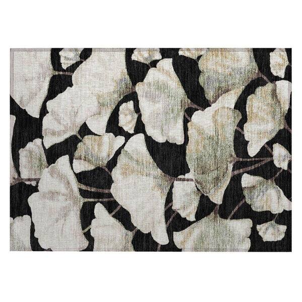 Chantille Machine Washable Indoor/Outdoor Abstract ACN2405 Black 2 ft. x 3 ft. Accent Rug