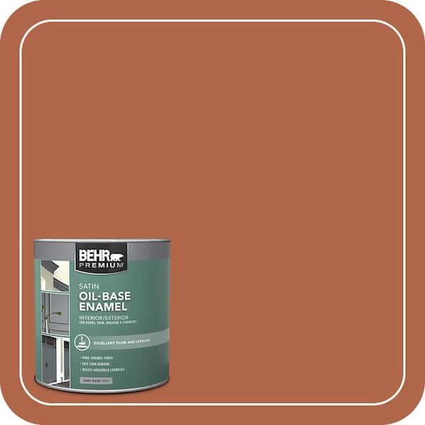 BEHR 1 qt. #M200-7 Rusty Gate Oil-Based Satin Enamel Interior/Exterior ...