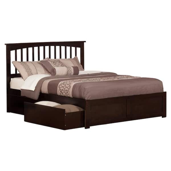 Afi Mission Espresso King Platform Bed, Platform Bed With Drawers King Size