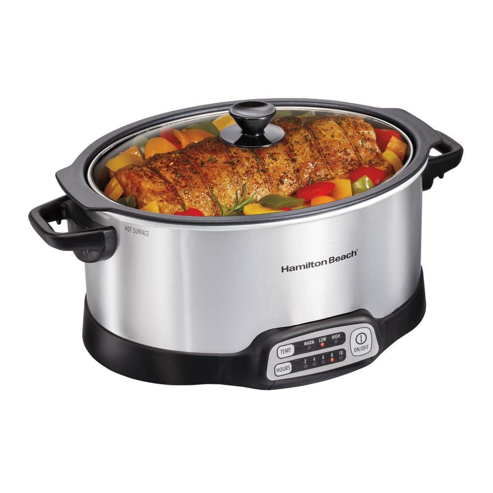Crock-Pot 4 Quart Travel Proof Cook and Carry Programmable Slow Cooker -  Silver