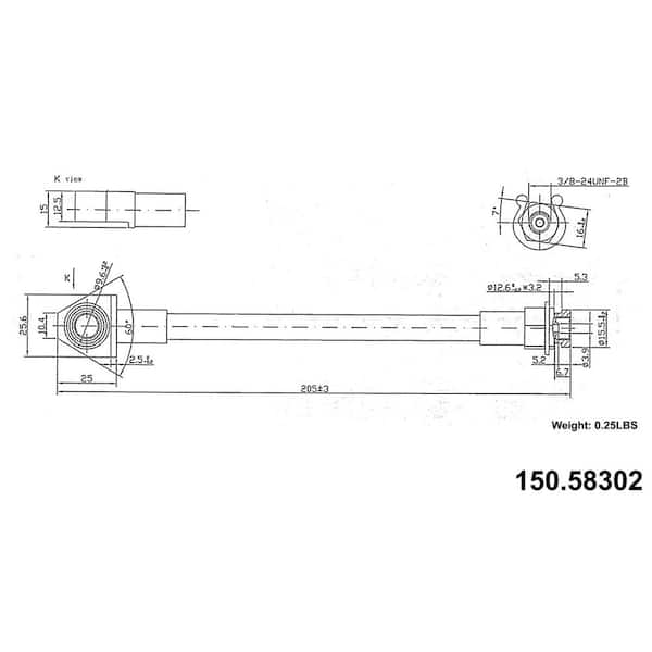 Centric Parts Brake Hydraulic Hose 1999-2004 Jeep Grand Cherokee 4.0L 4.7L