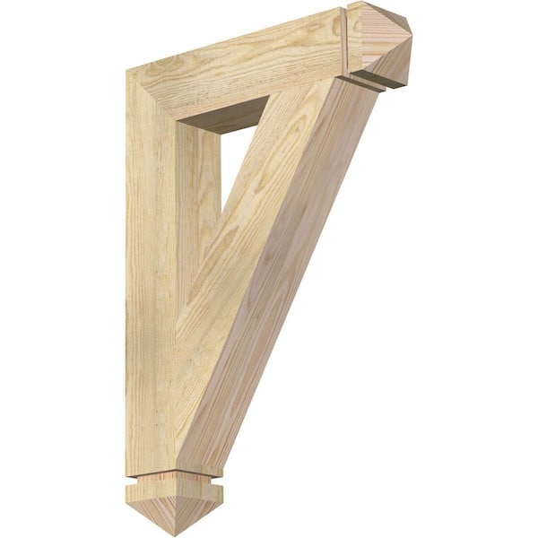 Ekena Millwork 4 in. x 28 in. x 20 in. Douglas Fir Traditional Arts and Crafts Rough Sawn Bracket