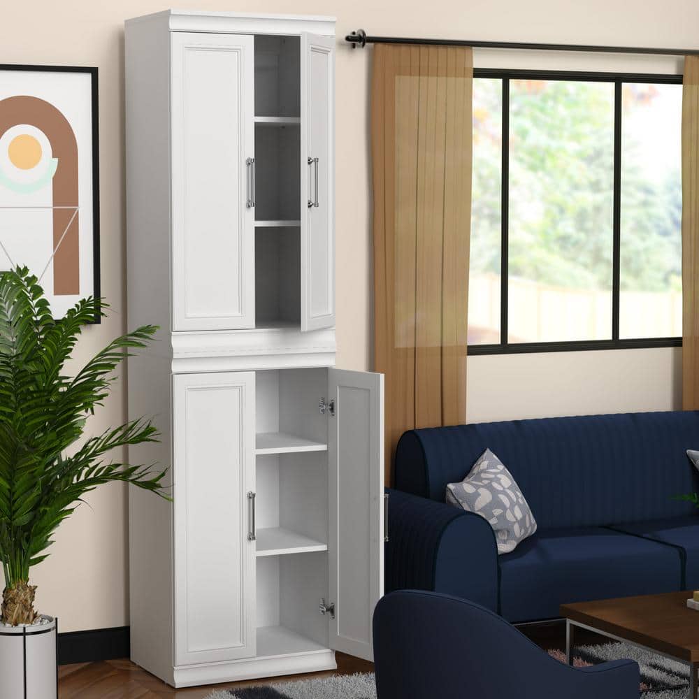 White Modular Storage Closet System with Doors