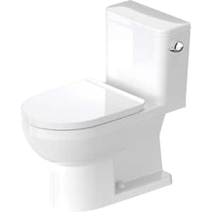 No.1 1-piece 1.28 GPF Single Flush Elongated Toilet in White Seat Not Included