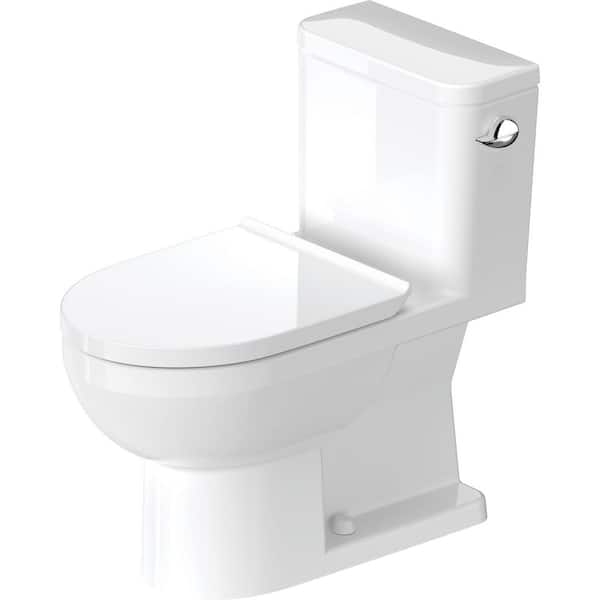 Duravit No.1 1-piece 1.28 GPF Single Flush Elongated Toilet in White, Seat Included