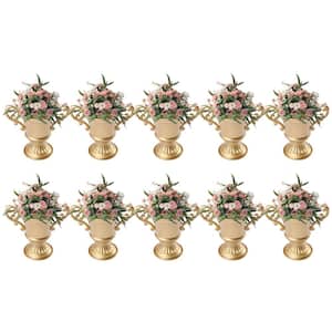 Two's Company Tozai Lavoisier Set of 10 Hinged Flower Vases with Antiqued  Gold Finish | James Anthony Collection