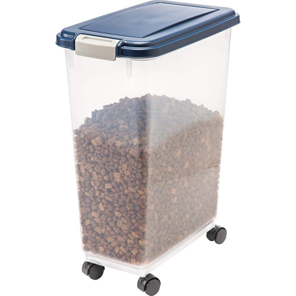47 Qt. Navy Airtight Plastic Pet Food Storage Container
