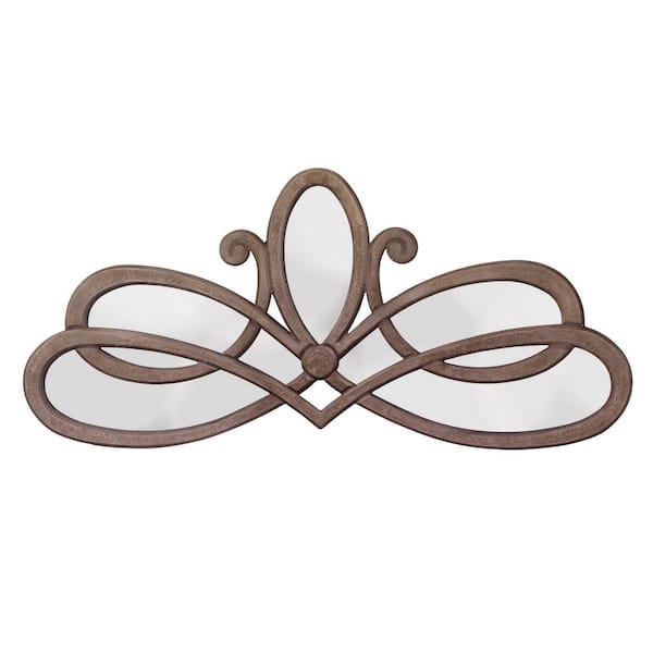 Benjara 1 in. W x 21 in. H Wooden Frame Brown Wall Mirror