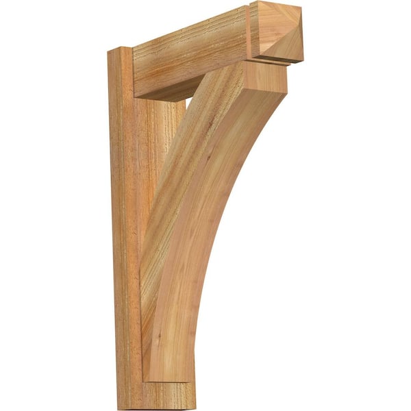 Ekena Millwork 6 in. x 28 in. x 20 in. Western Red Cedar Thorton Arts and Crafts Rough Sawn Outlooker
