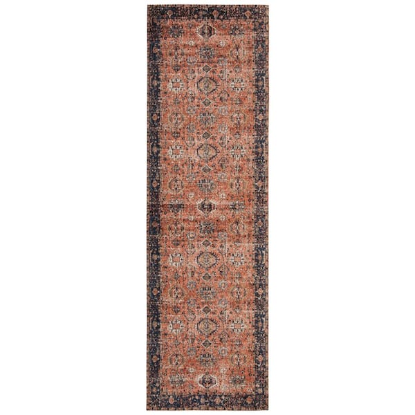 SAFAVIEH Classic Vintage Rust/Navy 2 ft. x 6 ft. Medallion Runner Rug