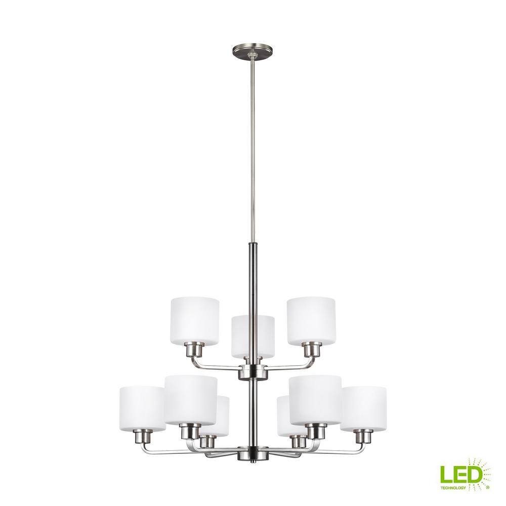 Generation Lighting Canfield 9Light Brushed Nickel Chandelier with LED