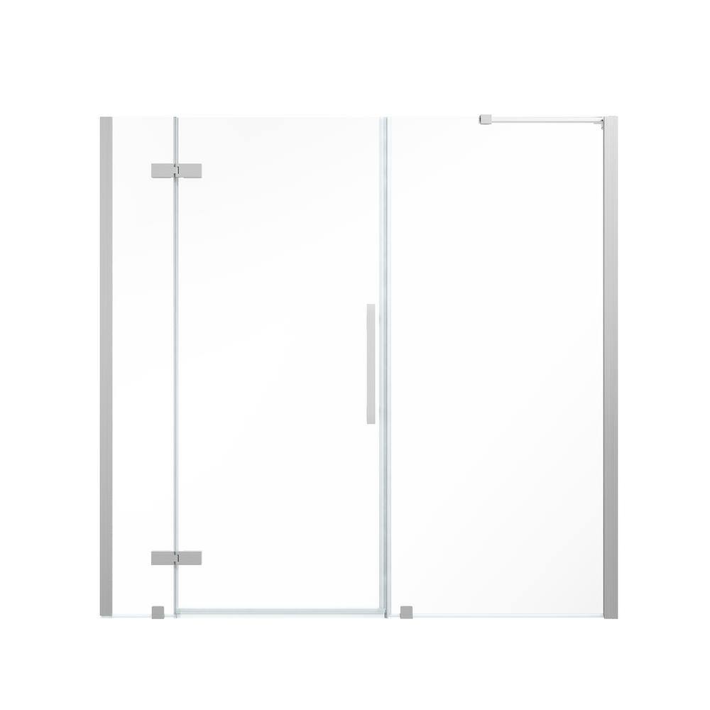Tampa 73" Satin Nickel Frameless Glass Shower Kit