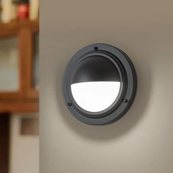 Integrated Dimmable LED 3000/4000/5000K Color Changing Matte Black Wall Sconce with Frosted Glass