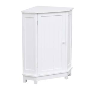 17.50 in. W x 17.50 in. D x 31.40 in. H White Linen Cabinet Triangle Corner Storage Cabinet