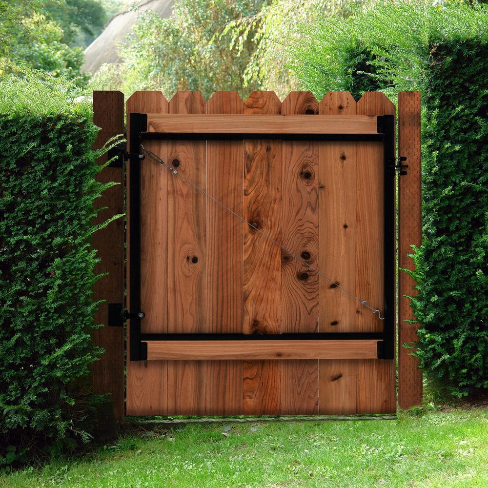 Adjustable Black Steel Frame Gate Building Kit for 60"-96" Openings