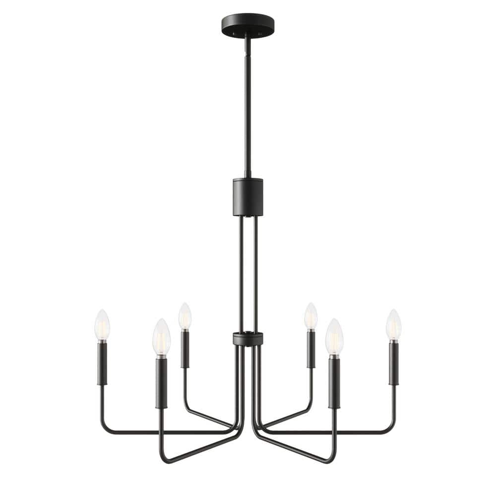 Aiwen Black Metal 6-Light Candle Style Industrial Chandelier