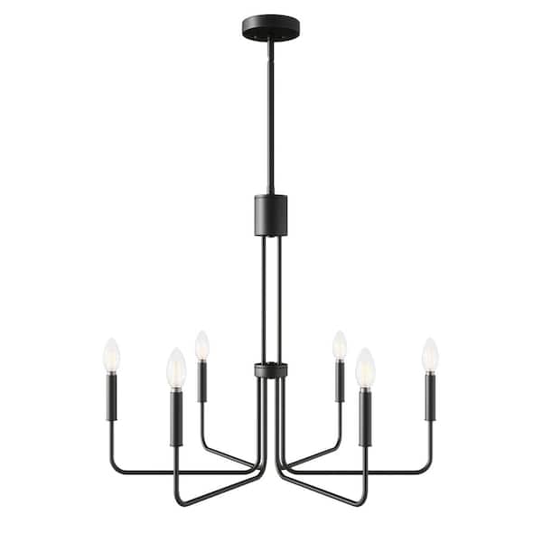 aiwen 28 in. 6-Light Farmhouse Chandelier Candle Style Empire Classic Ceiling Hanging Lighting