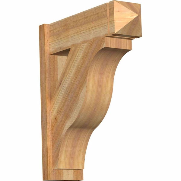 Ekena Millwork 8 in. x 30 in. x 26 in. Fuston Arts and Crafts Rough Sawn Western Red Cedar Outlooker