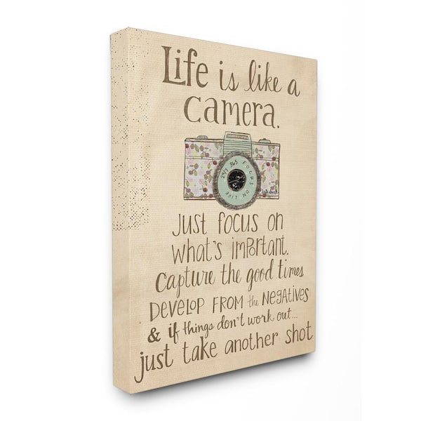 Stupell Industries 24 in. x 30 in. "Life Is Like A Camera Inspirational" by Katie Doucette Printed Canvas Wall Art