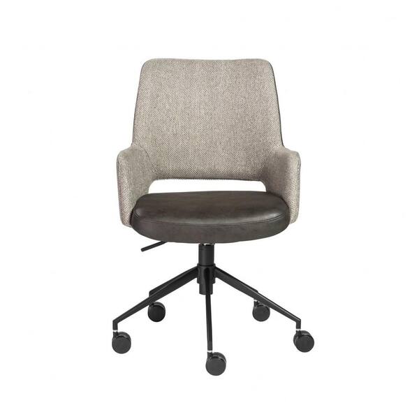 HomeRoots Amelia Light Gray Black Base Office/Desk Chair