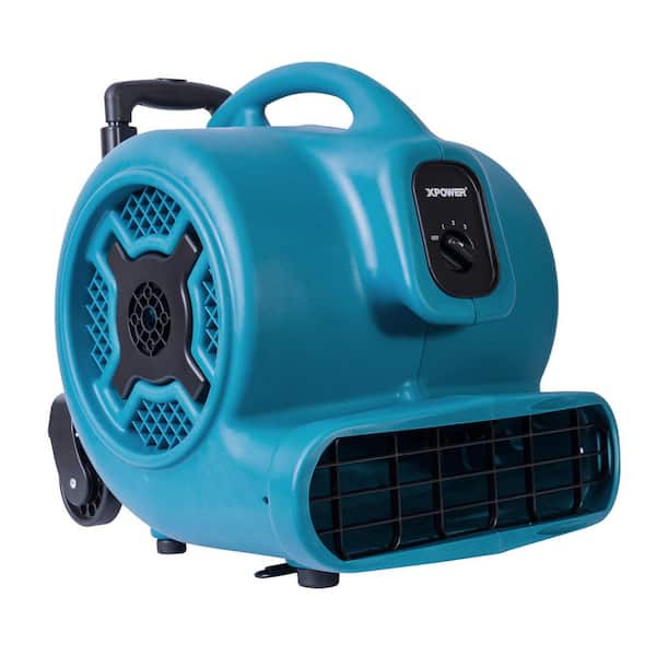 XPOWER 3/4 HP 3200 CFM 3 Speed Air Mover Carpet Dryer Floor Fan Blower with Telescopic Handle and Wheels