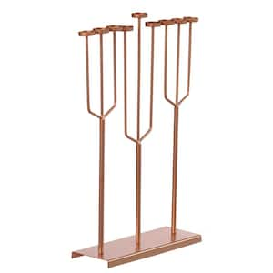 Modern Design Small Hanukkah Menorah Exceptional Presentational Piece, 9-Branch Tea Light Candle Holders, Rose Gold