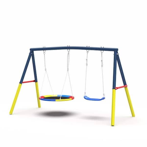 Disc Flying Saucer Swing Set with 440 lbs Capacity, Heavy Duty A