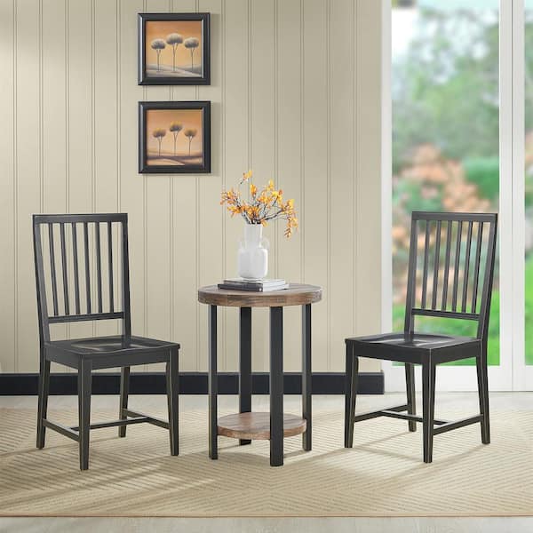 Vienna Black Wood Side Chairs (Set of 2)