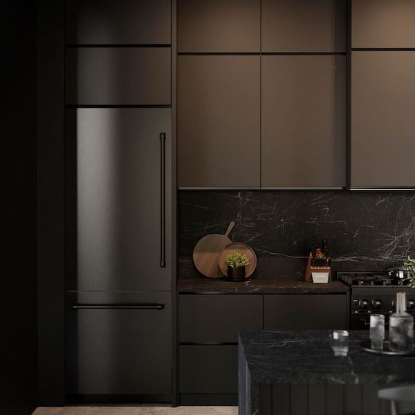 30 in. 2-Door Bottom Freezer Refrigerator with Internal Water and Ice Dispenser in Black Stainless Steel