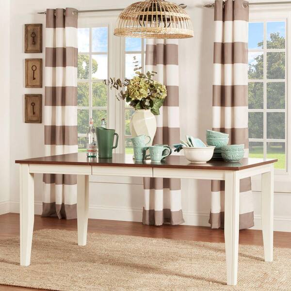 HomeSullivan Cherry Hill Rich Cherry and Antique White Extendable Dining Table