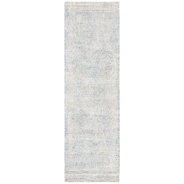 SAFAVIEH Abstract Ivory/Blue 2 ft. x 6 ft. Geometric Runner Rug