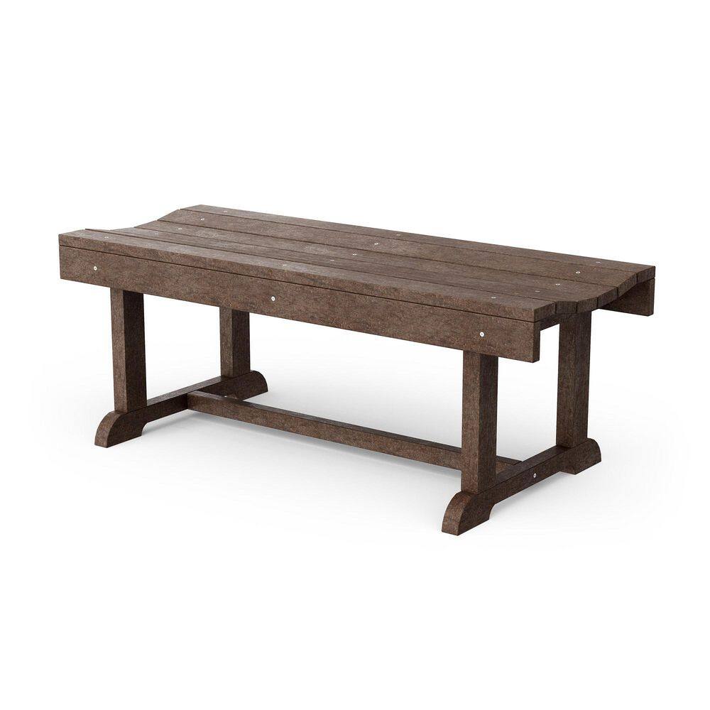Heritage 42 in. Tudor Brown HDPE Plastic Outdoor Patio Backless Bench price history on PriceWatchPro