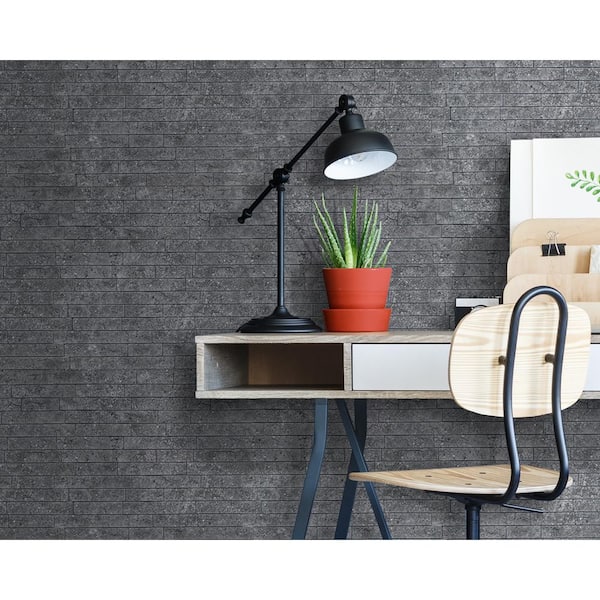 24 in. x 24 in. Ledge Stone PVC Seamless 3D Wall Panels in Dark Urban Cement (6-Piece)