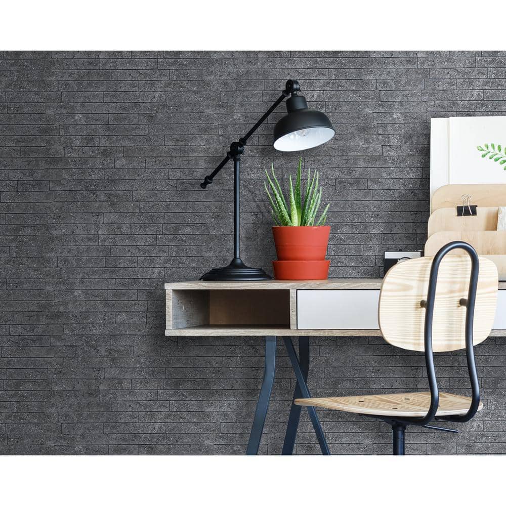 Dark Urban Cement 3D Textured PVC Interlocking Wall Panel