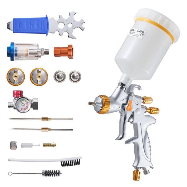 HVLP Air Spray Gun, Gravity Feed Paint Sprayer Gun with 3 Nozzles (1.3/1.4/1. 7mm), 600ml Capacity Auto Paint Sprayer