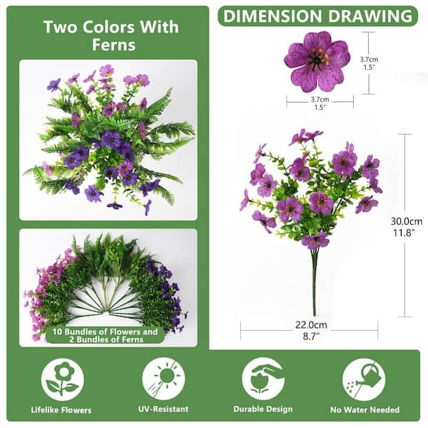 8.5 in. H Artificial Flowers for Outdoors Multicolor Silk Fake