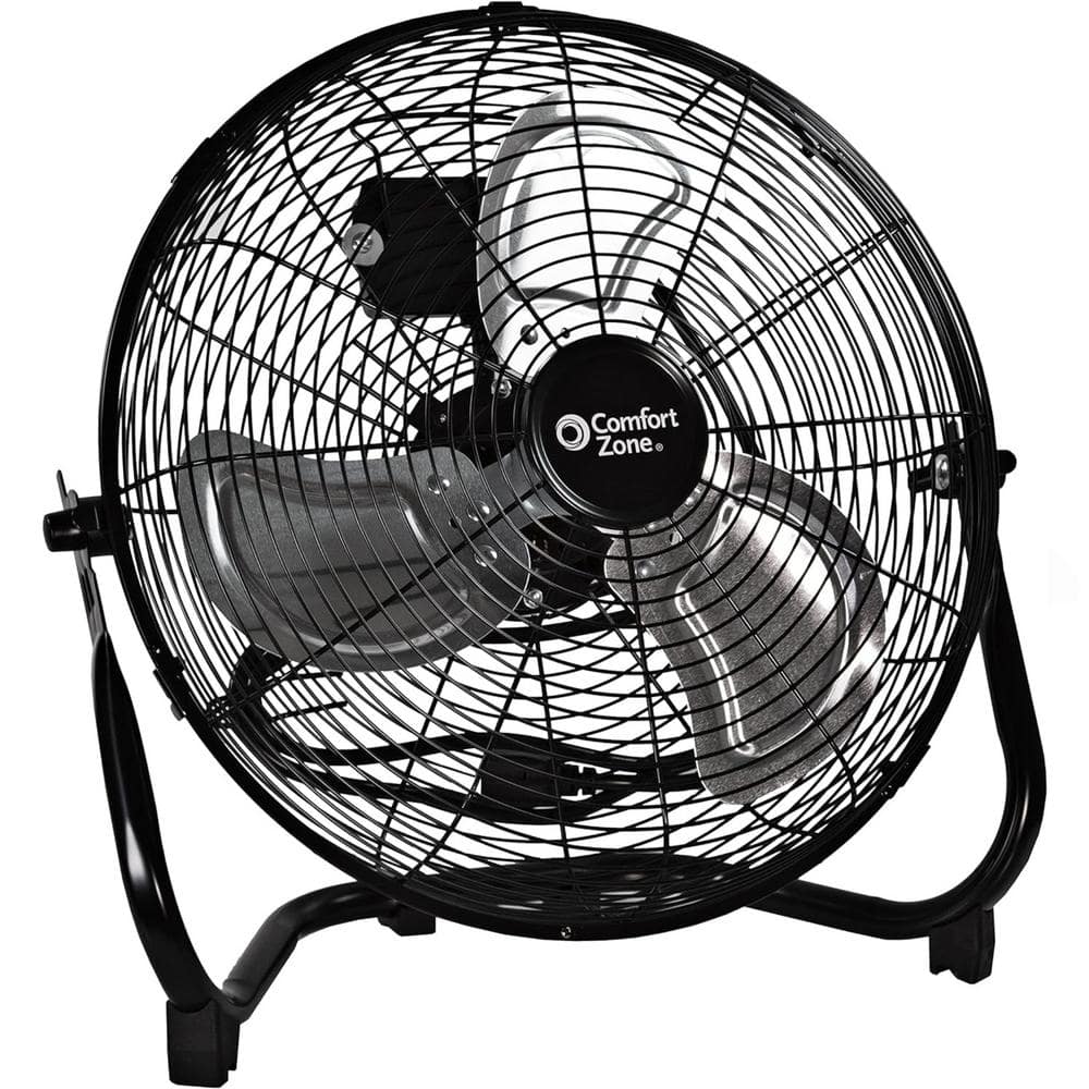 14 in. 3 Speed High Velocity Cradle Floor Fan, Black