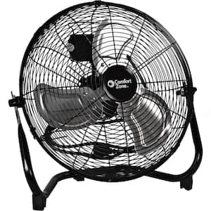 14 in. 3 Speed High Velocity Cradle Floor Fan, Black