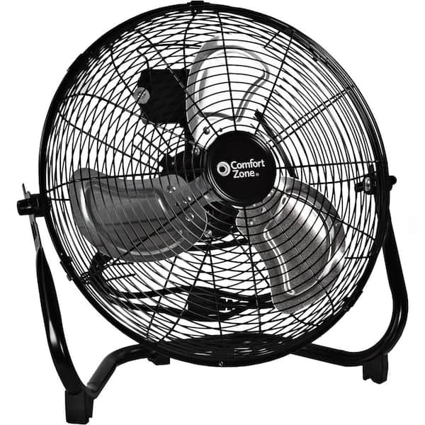 Adrinfly 14 in. 3 Speed High Velocity Cradle Floor Fan, Black