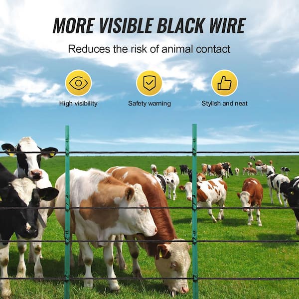 VEVOR Electric Fence Wire, 1000 ft. 305 M Portable Polypier, 1/4 in. Dia 2 Copper Strands for Reliable Conductivity