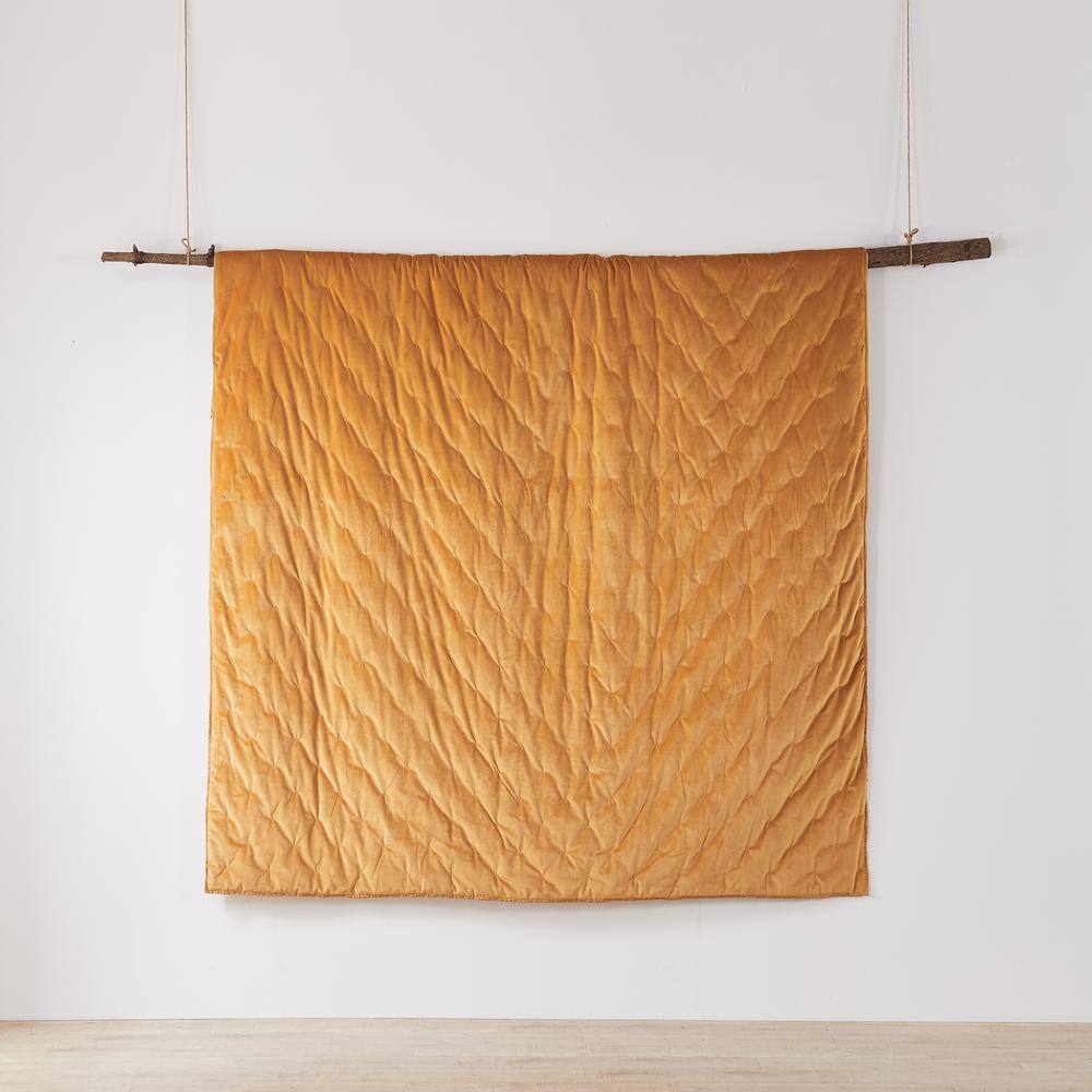 Mustard Velvet Full/Queen Reversible Quilt