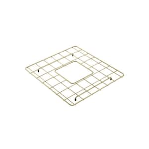 14.25 in. L x 15.25 in. W Bottom Grid 2.0 in Brushed Gold for 33 in. 1139 Double Bowl Sink