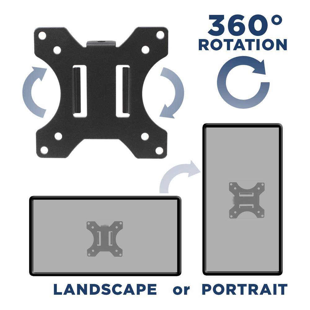 Black Steel Full Motion VESA Pole Mount for 32" TVs and Monitors